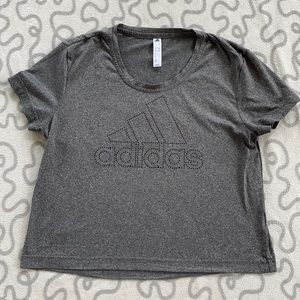 Adidas Gray Graphic Crop Tee